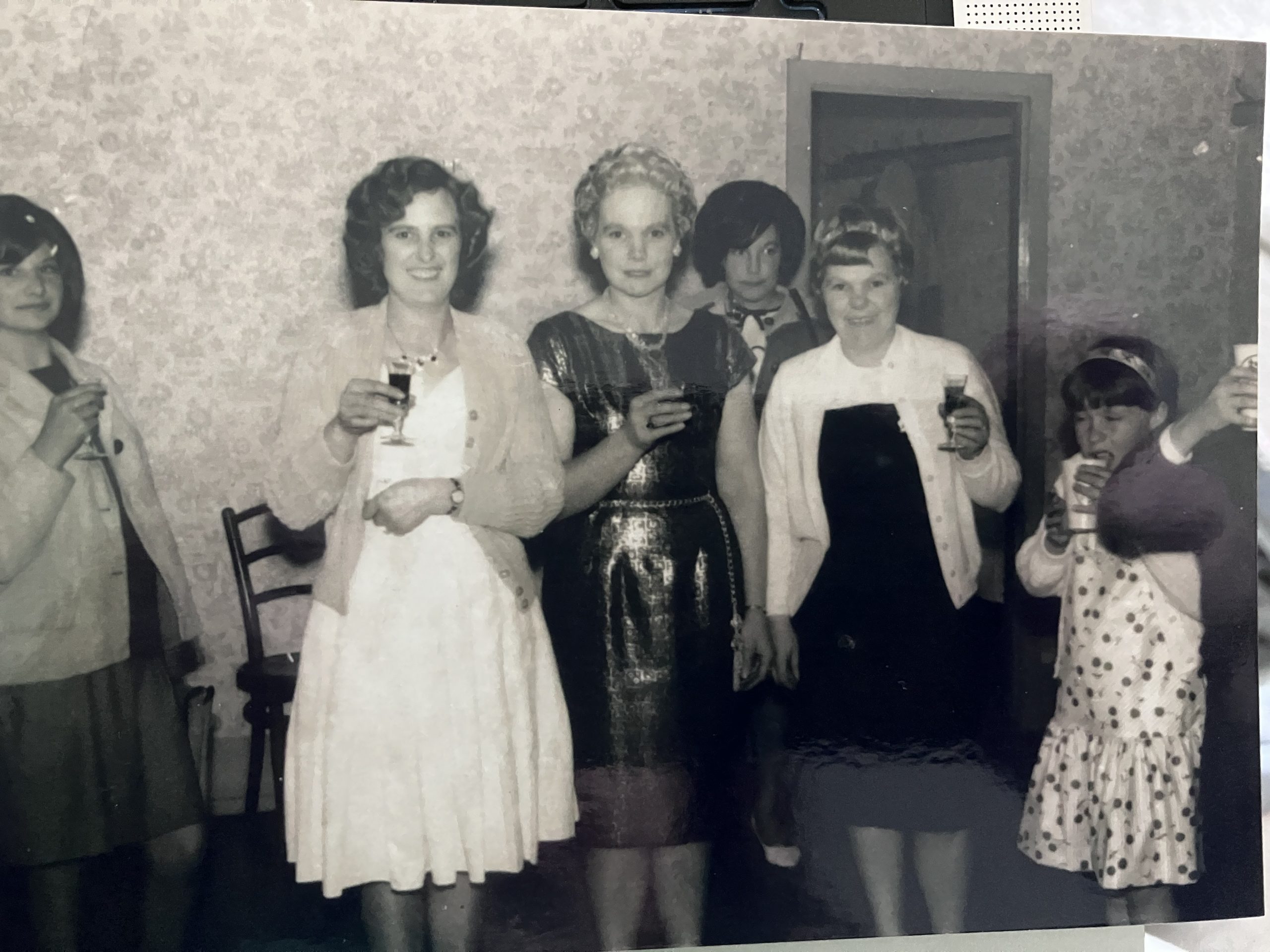 Vintage family photo pre restoration, colourisation and editing