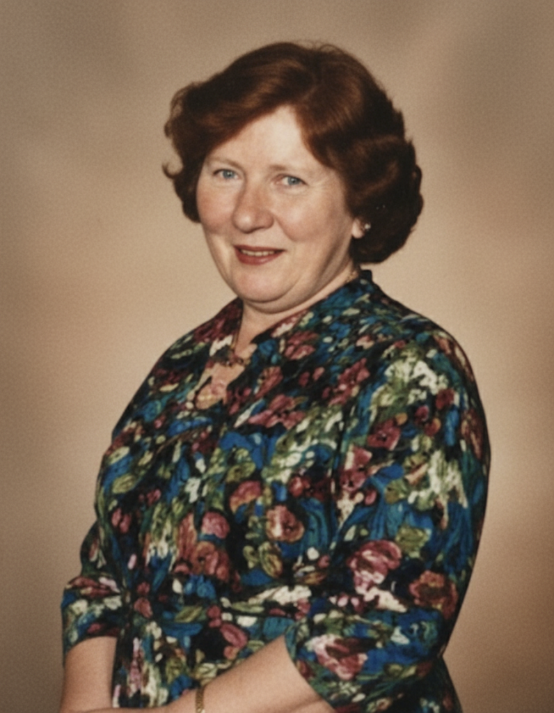Portrait created from old newspaper clipping for a client who wanted a portrait of his mother and had no other photographs.