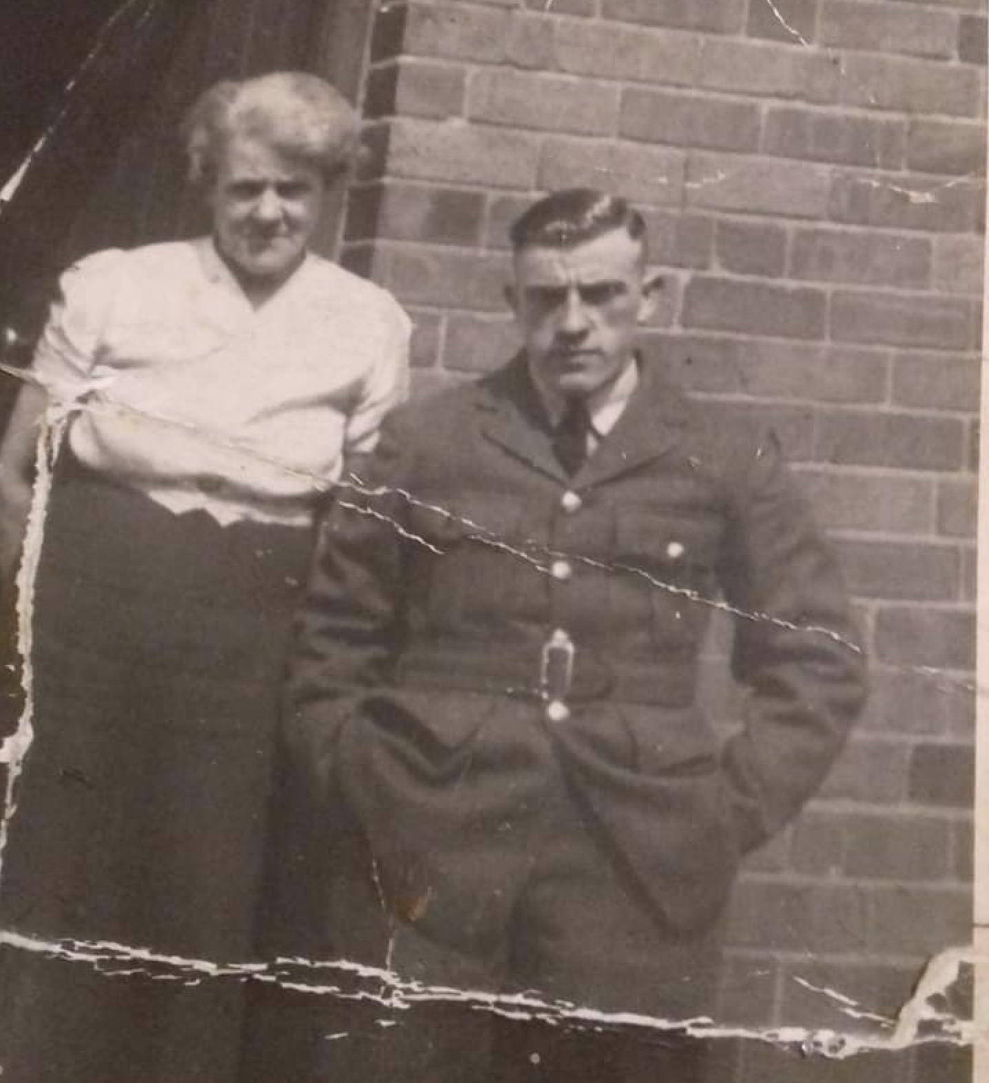 Vintage photograph of RAF serviceman Joseph Turner and his mother